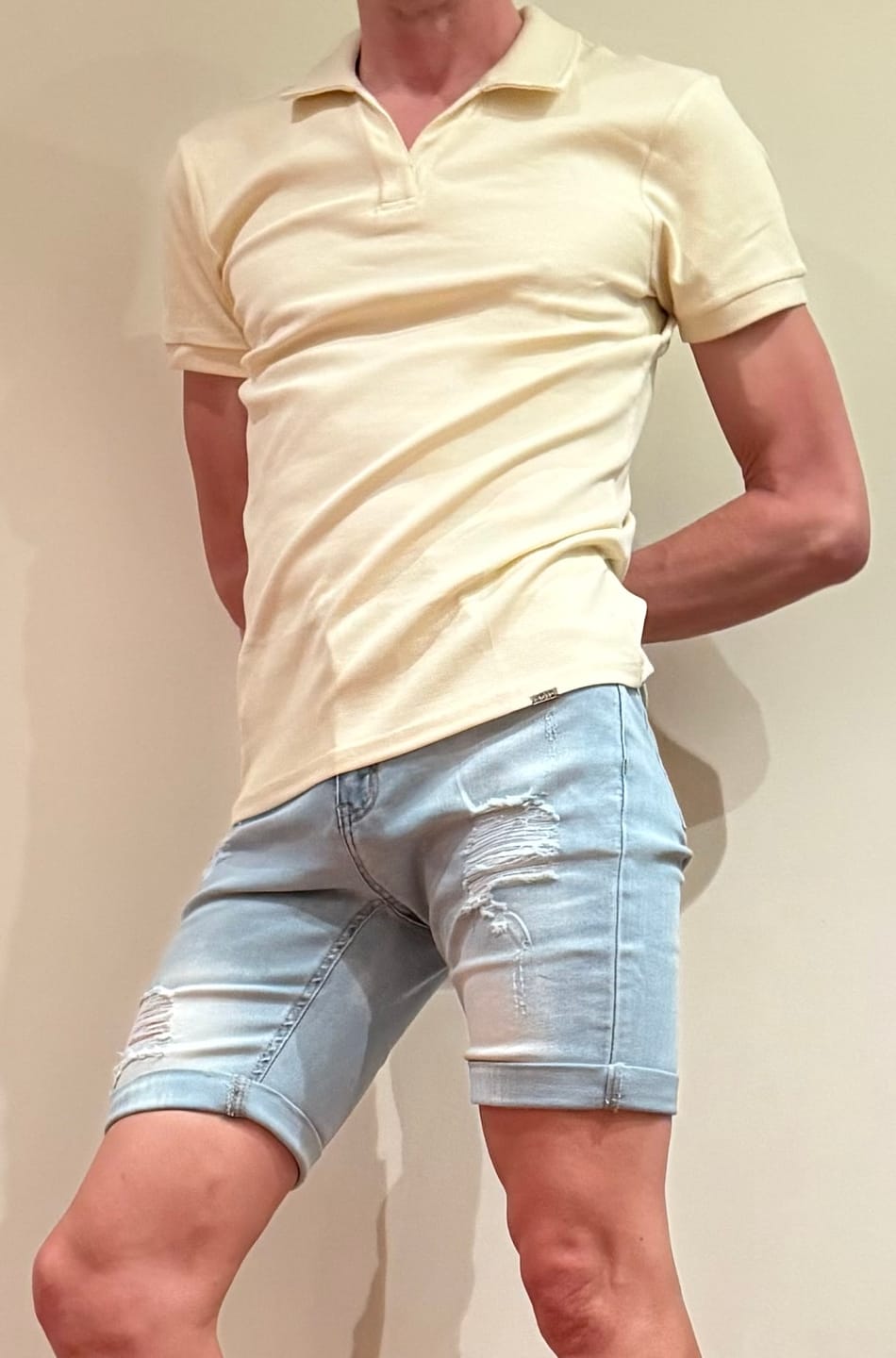 Customer photo review of Stretch Knit Polo - Butter Yellow