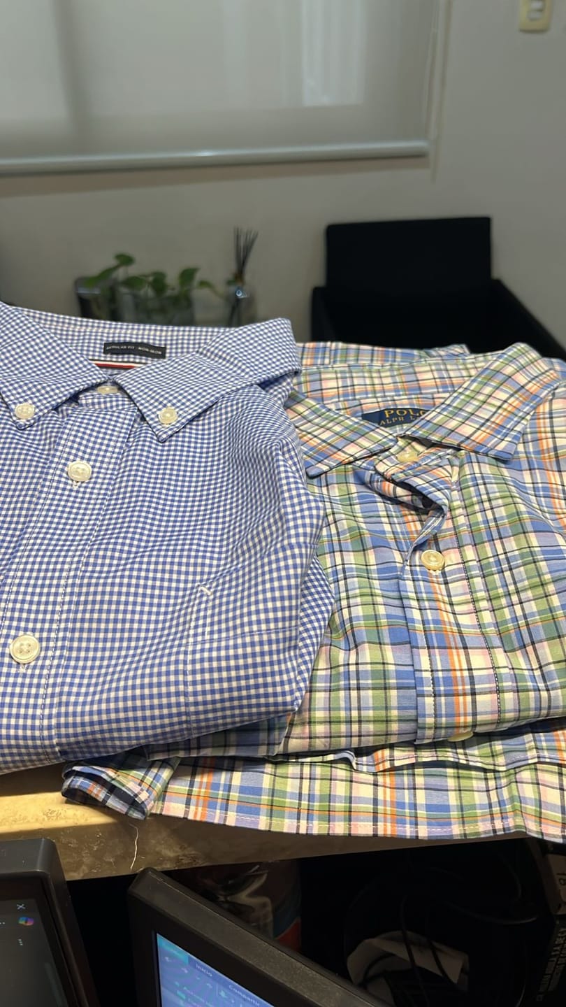 Customer photo review of Camisa Ralph Lauren 2xl Cuadro Azul Verde Blanco