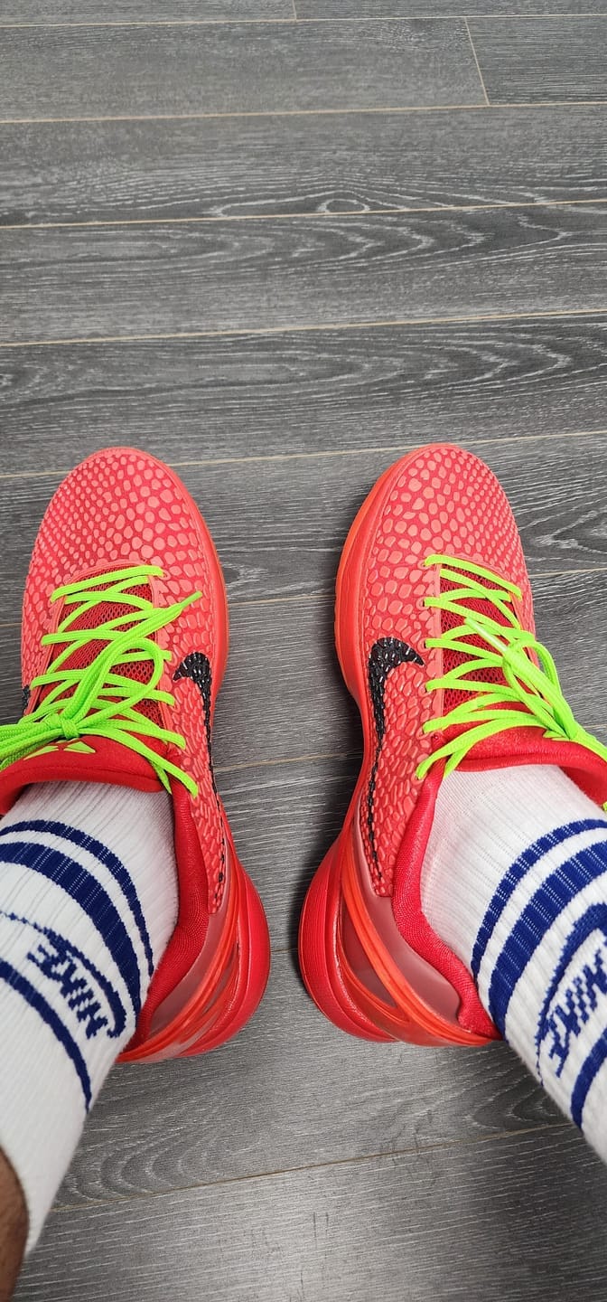 Customer photo review of NIKE Kobe 6 Protro - Reverse Grinch Sneakers - Black Unisex Streetwear Limited Edition