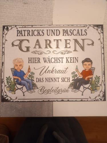 Customer photo review of Personalisiertes Gartenschild mit Namen Anpassbar