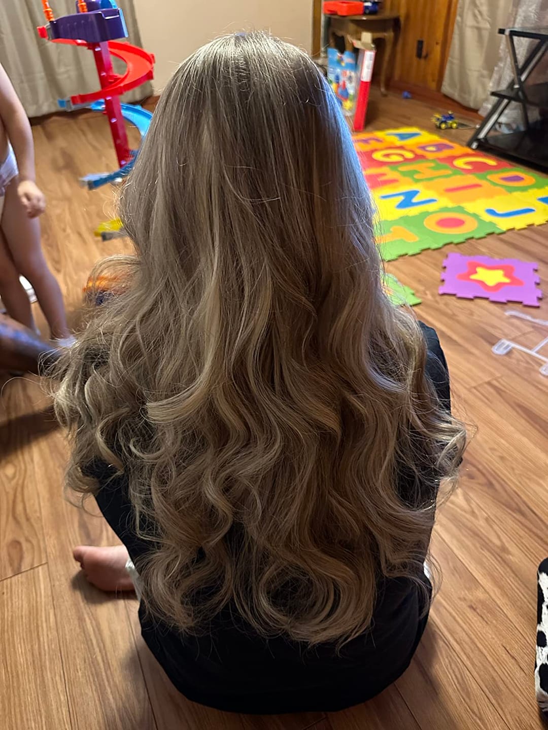 Customer photo review of 3x5 Inches Virgin Human Hair Toppers Mono Base Chunky Highlights #P8/60