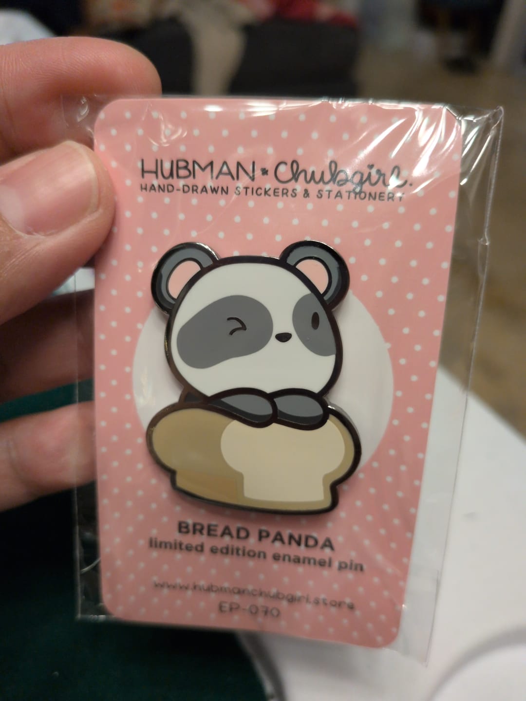 Customer photo review of Bread Panda Pin