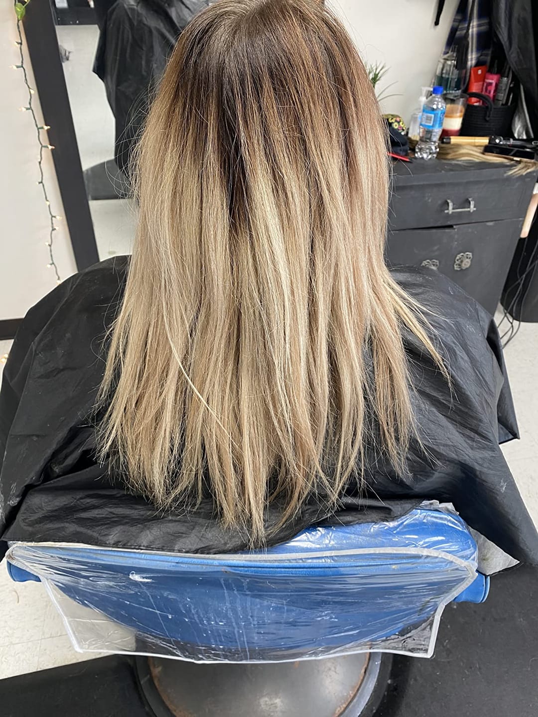 Customer photo review of 6x7 Inches Virgin Human Hair Toppers Mono Base Balayage Blonde #3/8/22