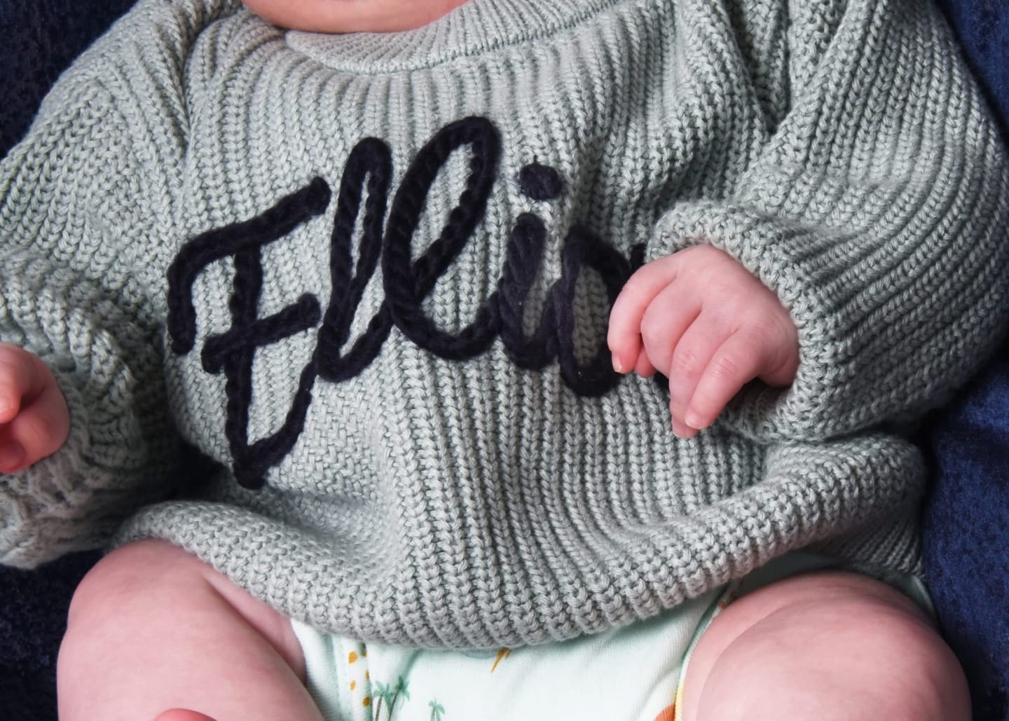 Customer photo review of Hand Knitted Personalized Sweater