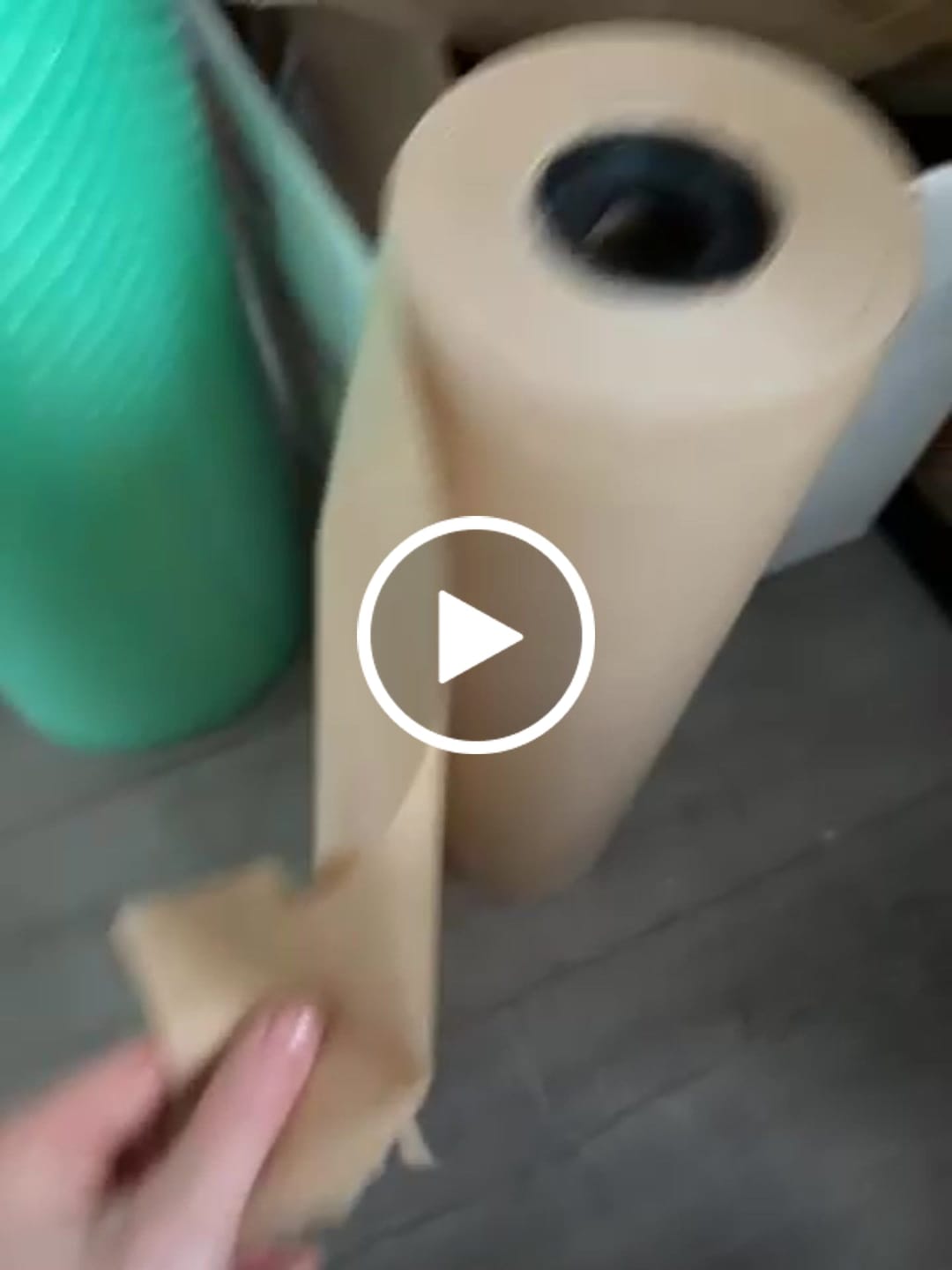 Customer video review of Kraft Packaging Paper Roll 450mm x 450m 50GSM