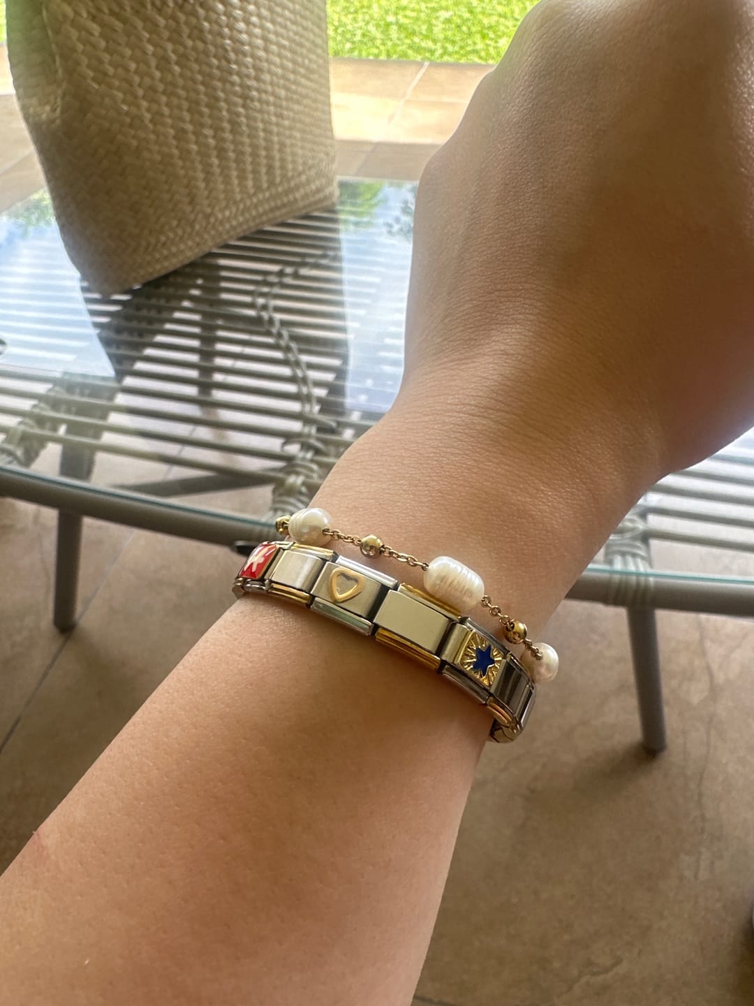 Customer photo review of Pulsera Italiana Combinada