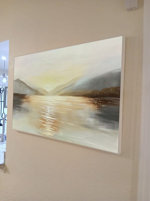 Customer photo review of Abstract Ocean And Sky Textured Canvas Art # OC012
