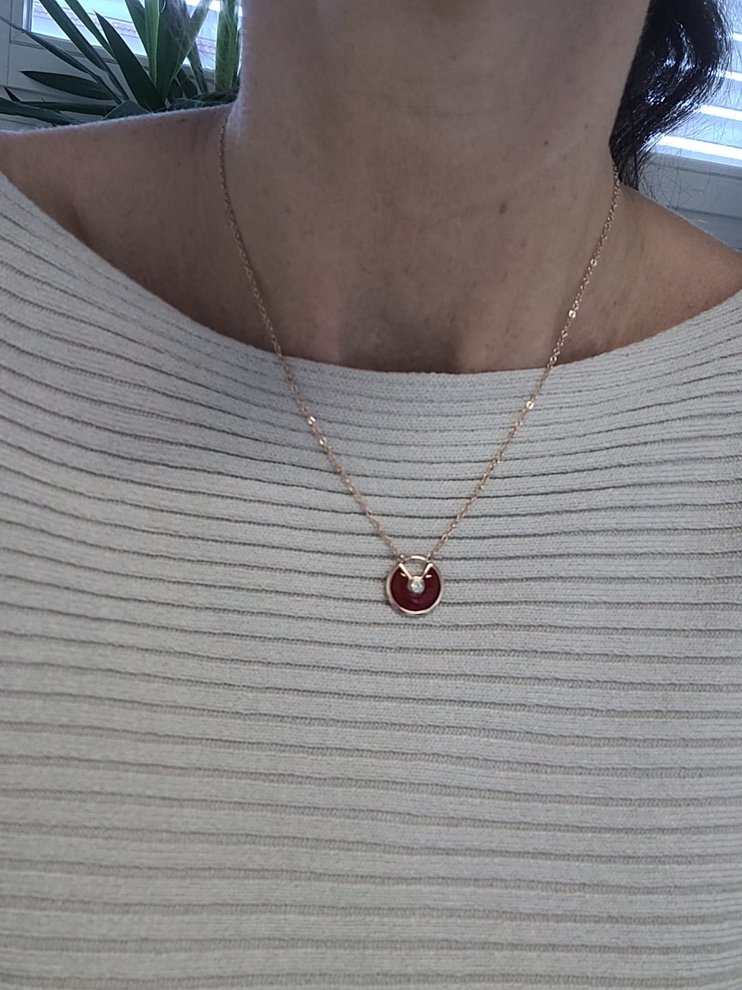 Customer photo review of Karneol Halskette - Kreismedallion
