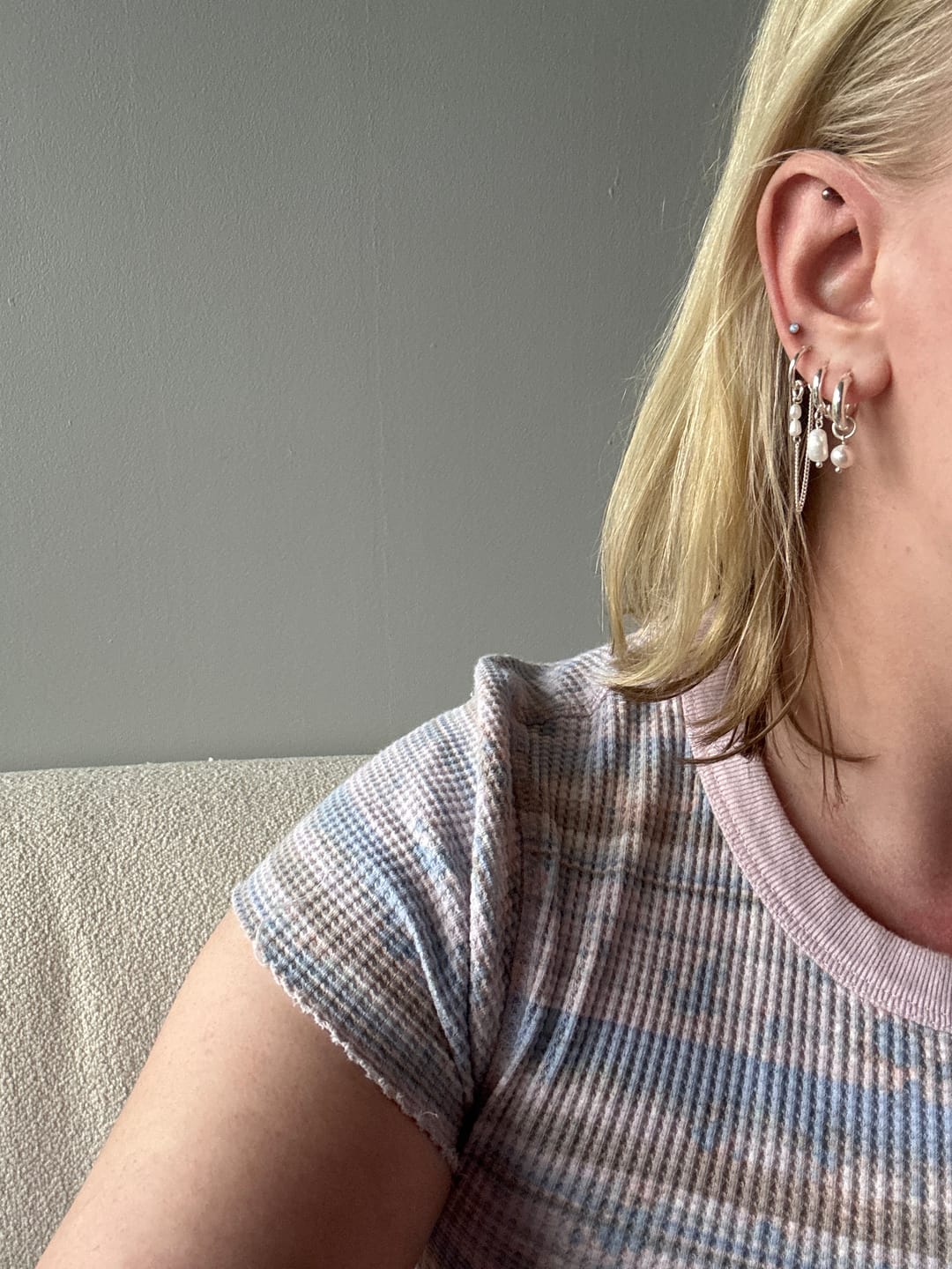 Customer photo review of Bar Earrings Set - 925 Sterling Silver