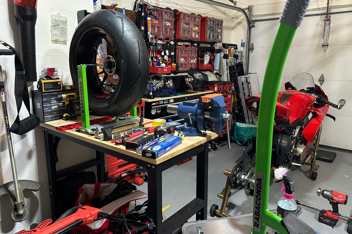 Customer photo review of Motorcycle Wheel Balancer