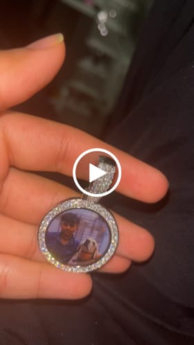 Customer video review of VVS1 Moissanite Custom Photo Memory Pendant