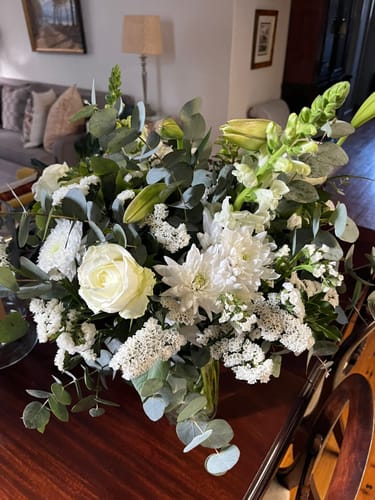 Customer photo review of Classic White Glass Vase