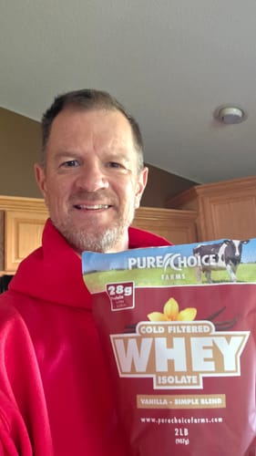 Customer photo review of Whey Protein Isolate with Organic Vanilla
