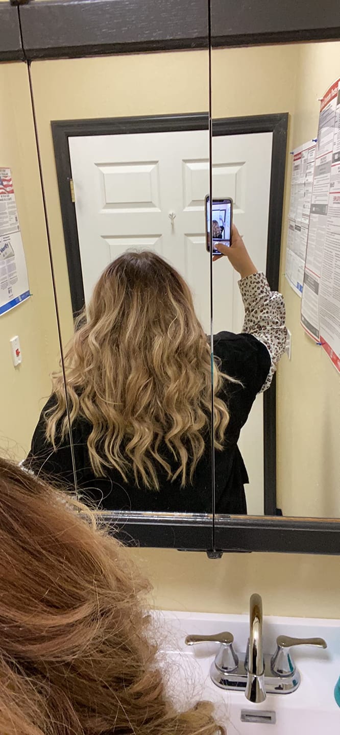 Customer photo review of [Pre Order] 6x6 Inches Virgin Human Hair Toppers Fishnet Base Balayage Brown #4/4/27