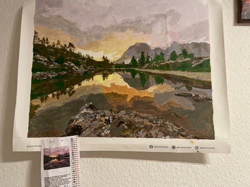 Customer photo review of Malen nach Zahlen - Spiegelung im Bergsee