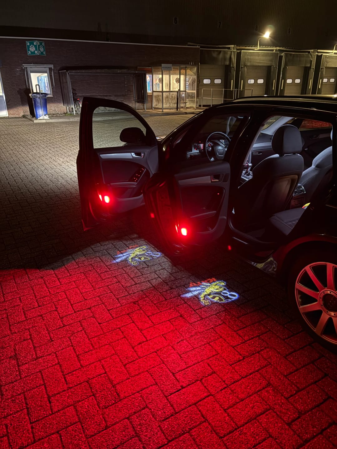 Customer photo review of Customizetion Designs for  logo door lights （please send the picture you want to make into a logo to this email address：cardoorled@gmail.com）