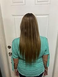 Customer photo review of 6x7 Inches Virgin Human Hair Toppers Mono Base Balayage Blonde #2/6/18