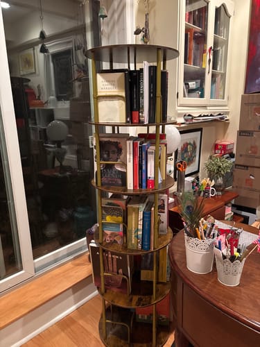 Customer photo review of Flycity 3-5 Tier Rotating Bookshelf With 360° Spinning Display