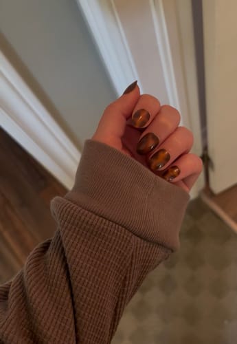 Customer photo review of Drop Dead Tortoise Press On Nails (24PC)
