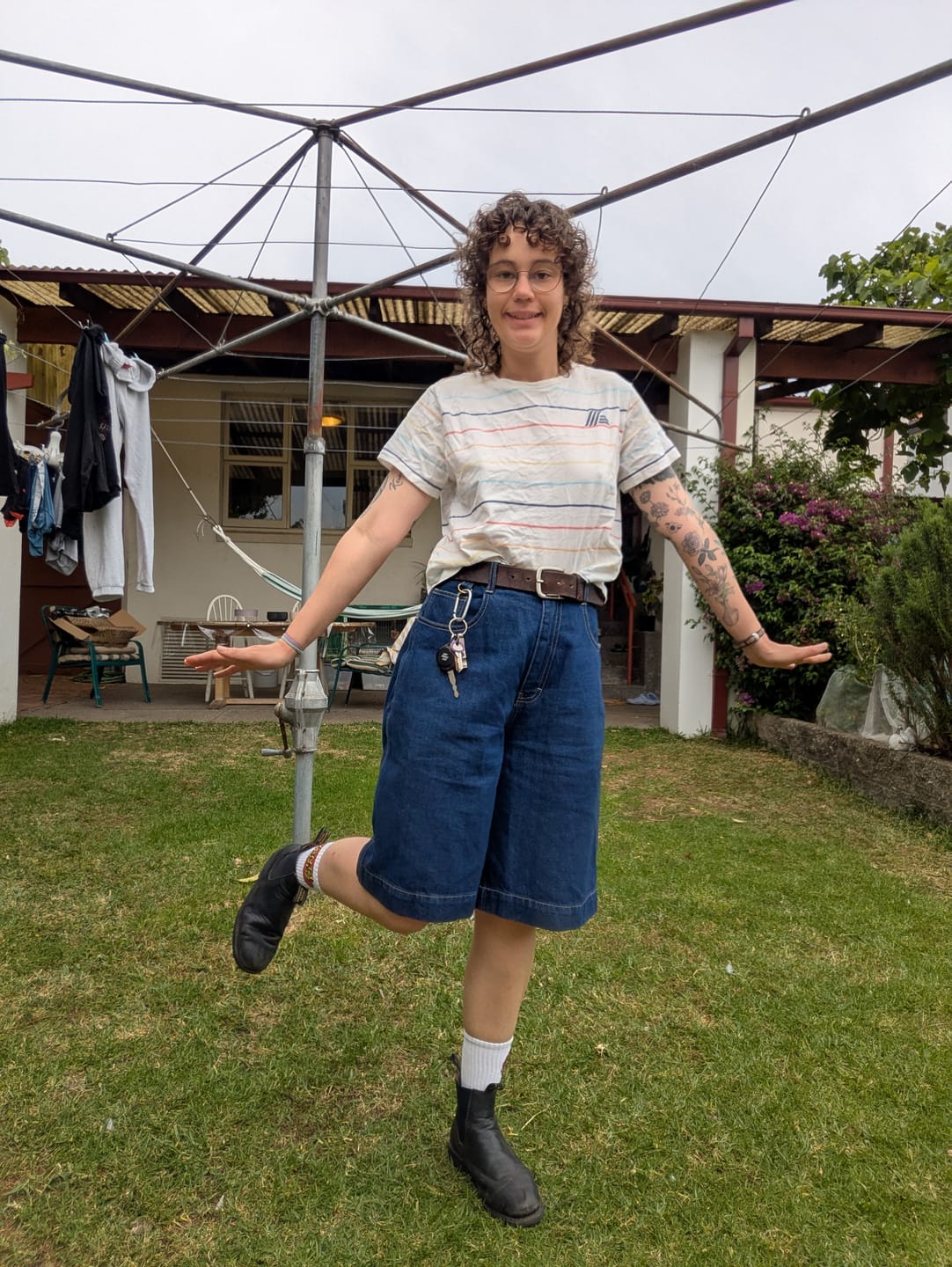 Customer photo review of Denim Bermuda Shorts - Mid Blue