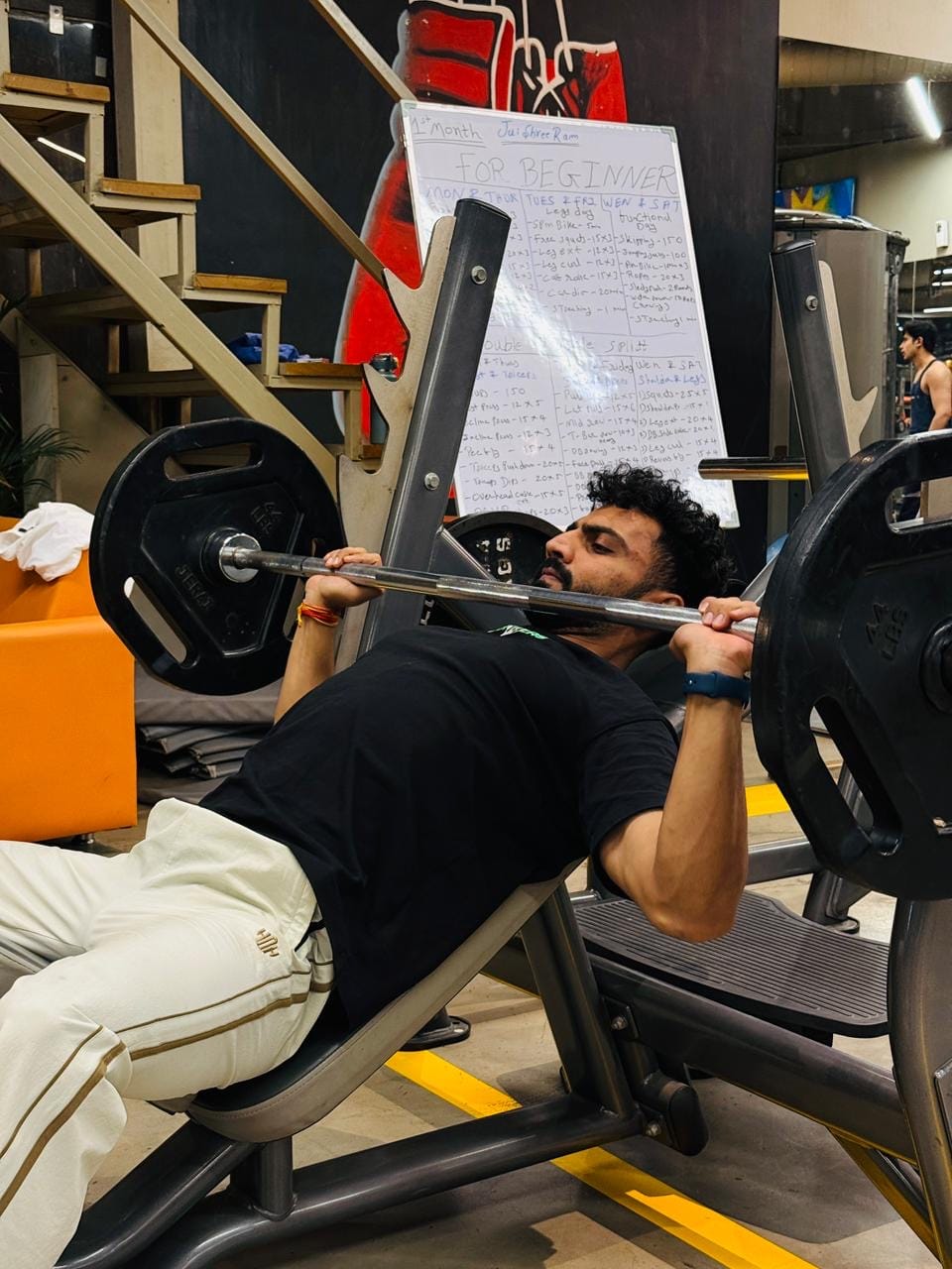 Customer photo review of StrideX Loose Fit Track Pants (Cannoli Cream)