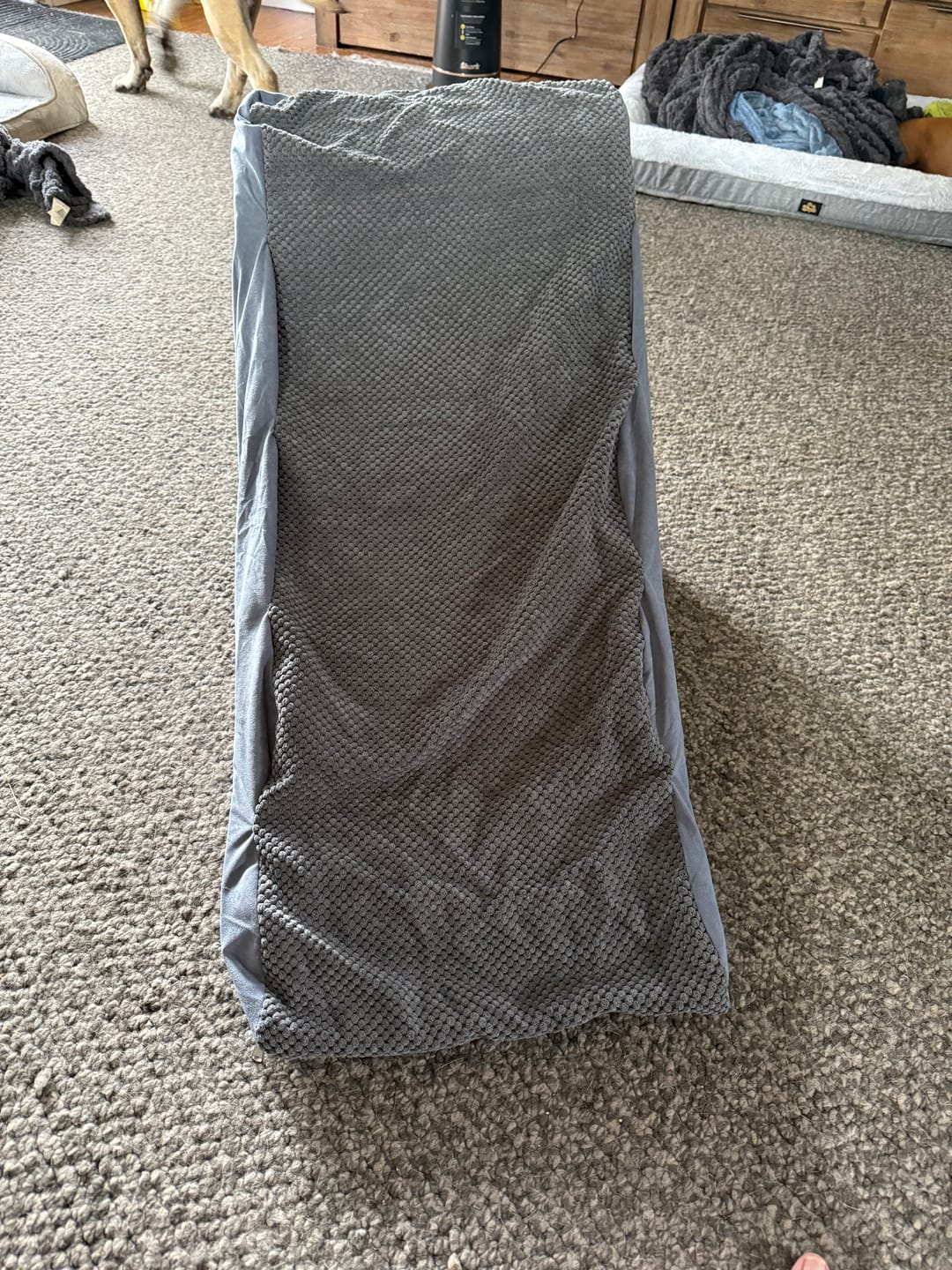 Customer photo review of Soft Foam Dog Stairs – Non-Slip Dog Steps for Beds & Couches