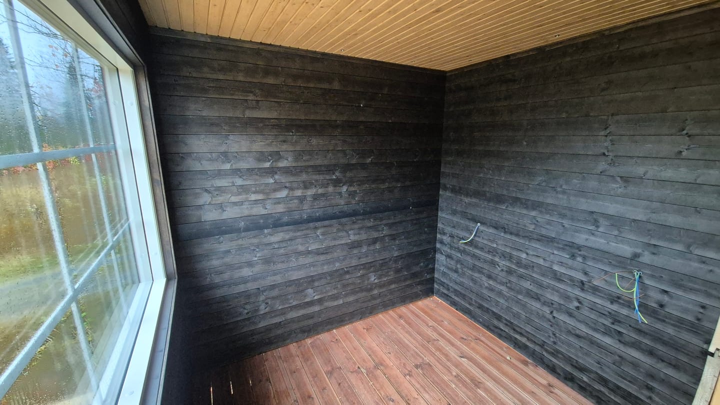 Customer photo review of Saunapaneeli STS4 14x120, Hiili + Saunasuoja, Kuusi