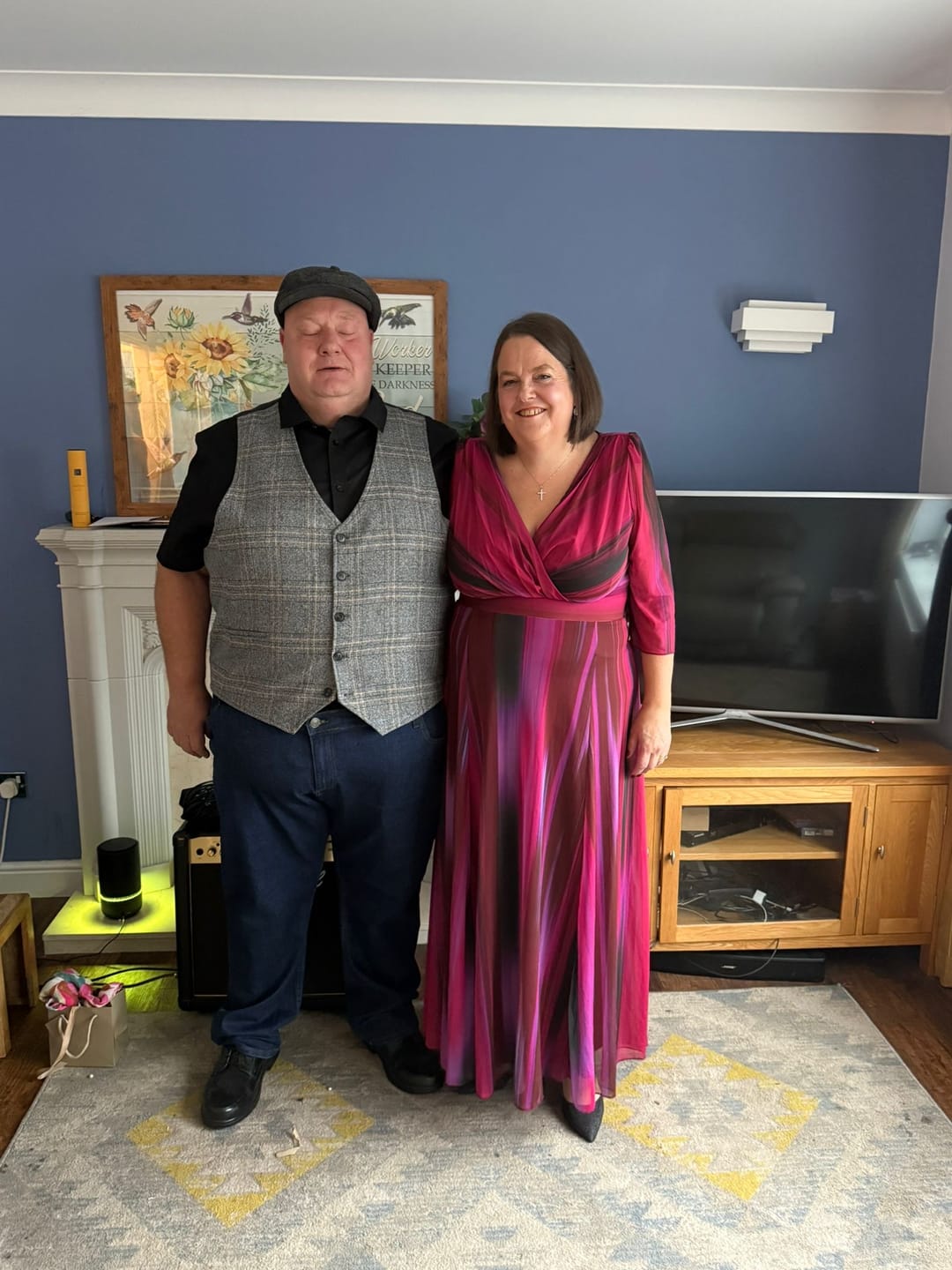 Customer photo review of Verity Wine Ikat Print Maxi Gown