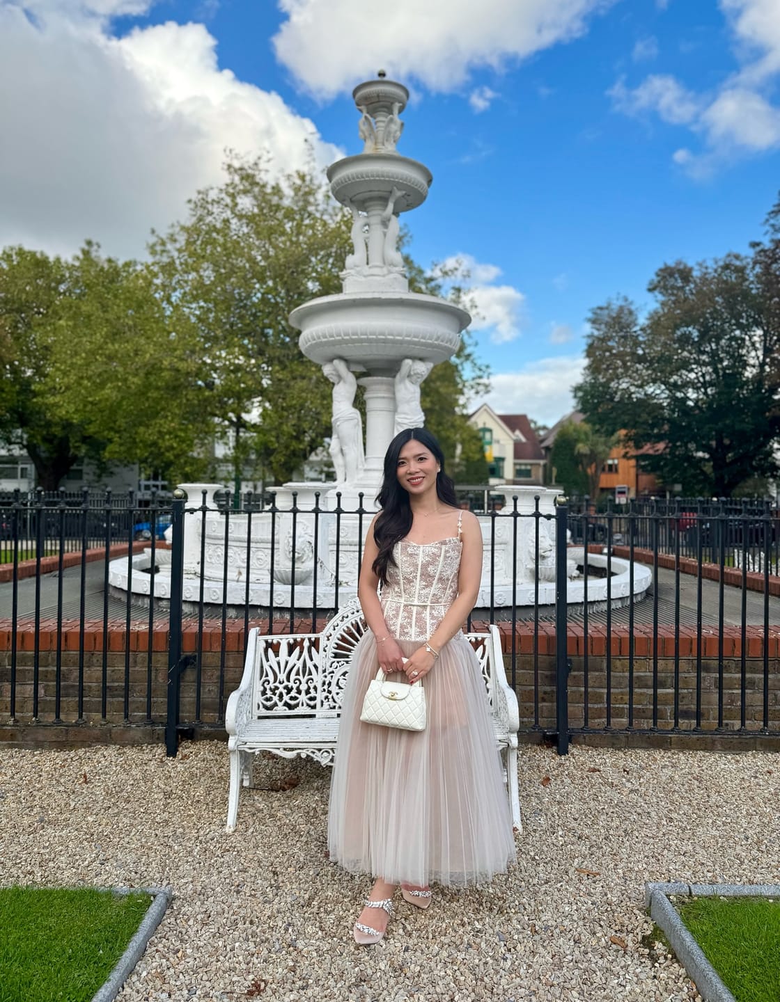 Customer photo review of Alizea Corset Tulle Midi Dress