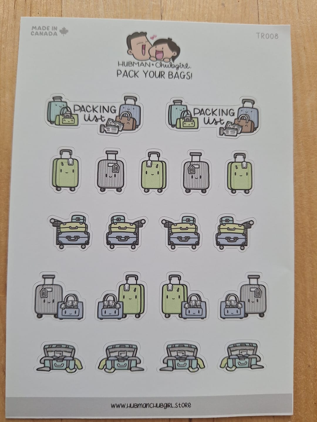 Customer photo review of Pack Your Bags Planner Stickers