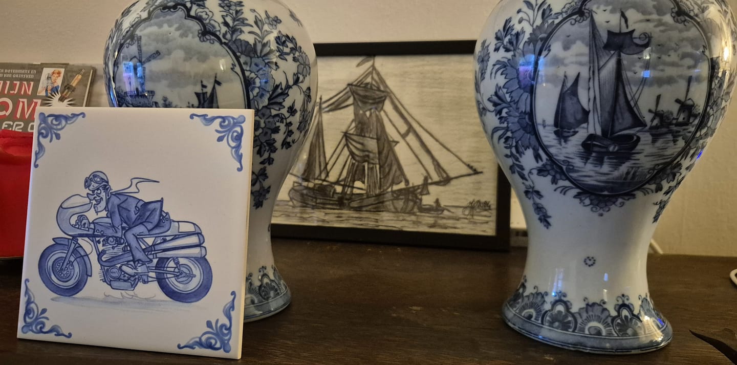 Customer photo review of Delfts Blauw tegeltje bedrukken met eigen motor