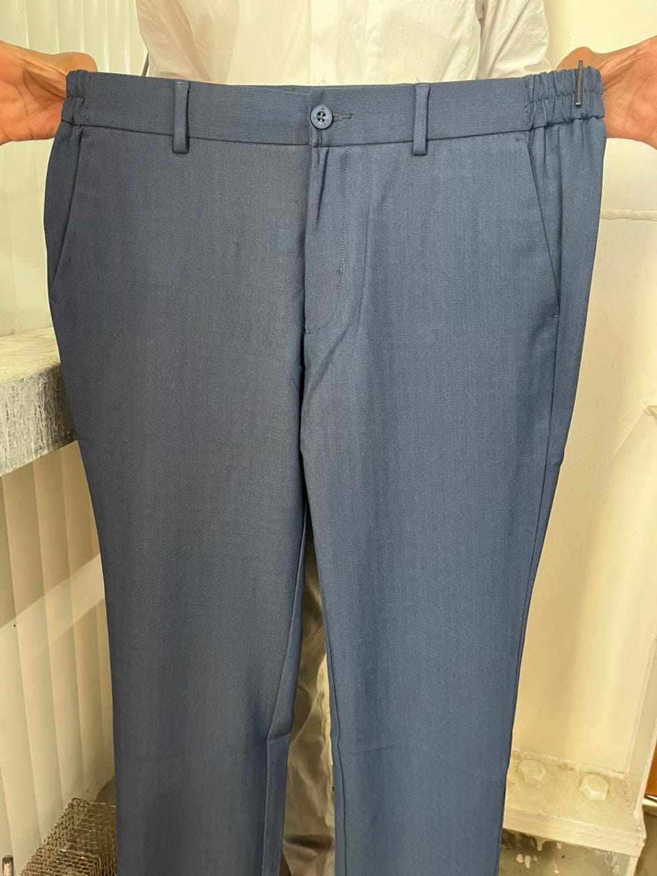Customer photo review of Flexi Fit - Ink Blue Stretchable Formal Trousers For Men | Ariser