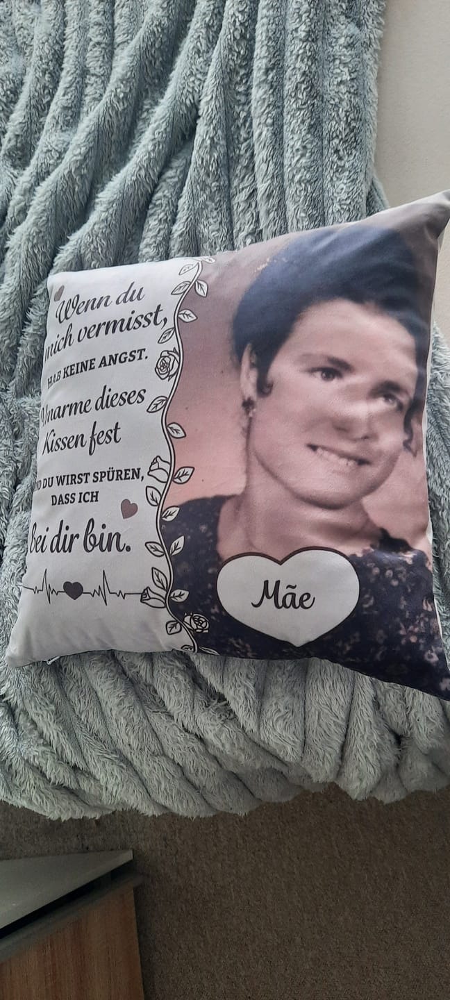Customer photo review of Wenn du mich vermisst - Personalisiertes Kissen