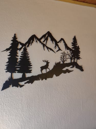 Customer photo review of Décoration Murale en Métal - Montagne et Cerf