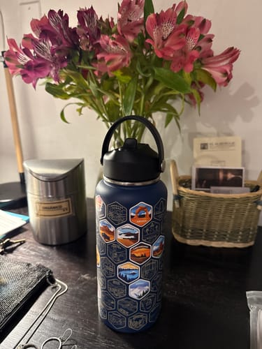 Customer photo review of Lets Wander™ National Parks Water Bottle + Stickers