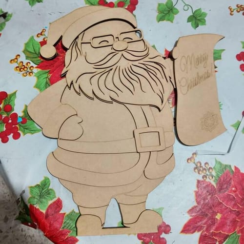 Customer photo review of Christmas standing Santa decoration svg laser cut file