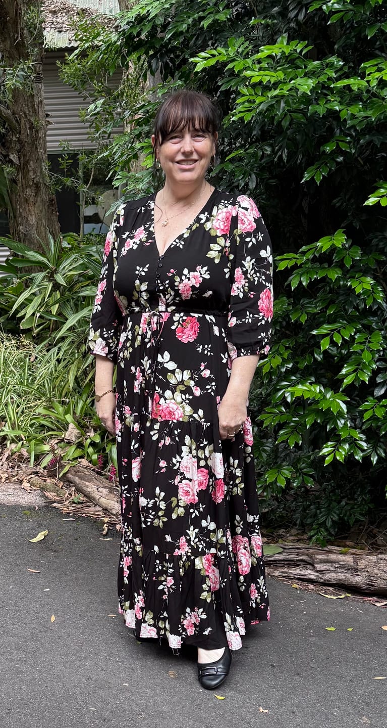 Customer photo review of Sofia Maxi Dress in Black