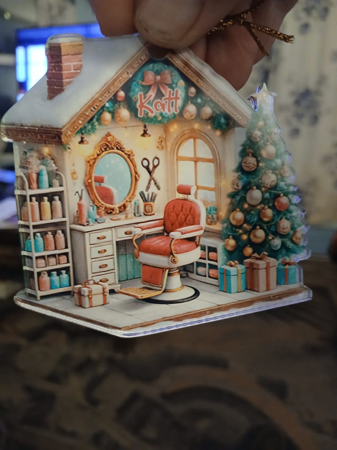 Customer photo review of Personalized Hair Salon Christmas Ornament - Hairdresser Ornament Decor | Exclusive Winter Hairdressing Fairy Tale For Hairdressers & Stylists