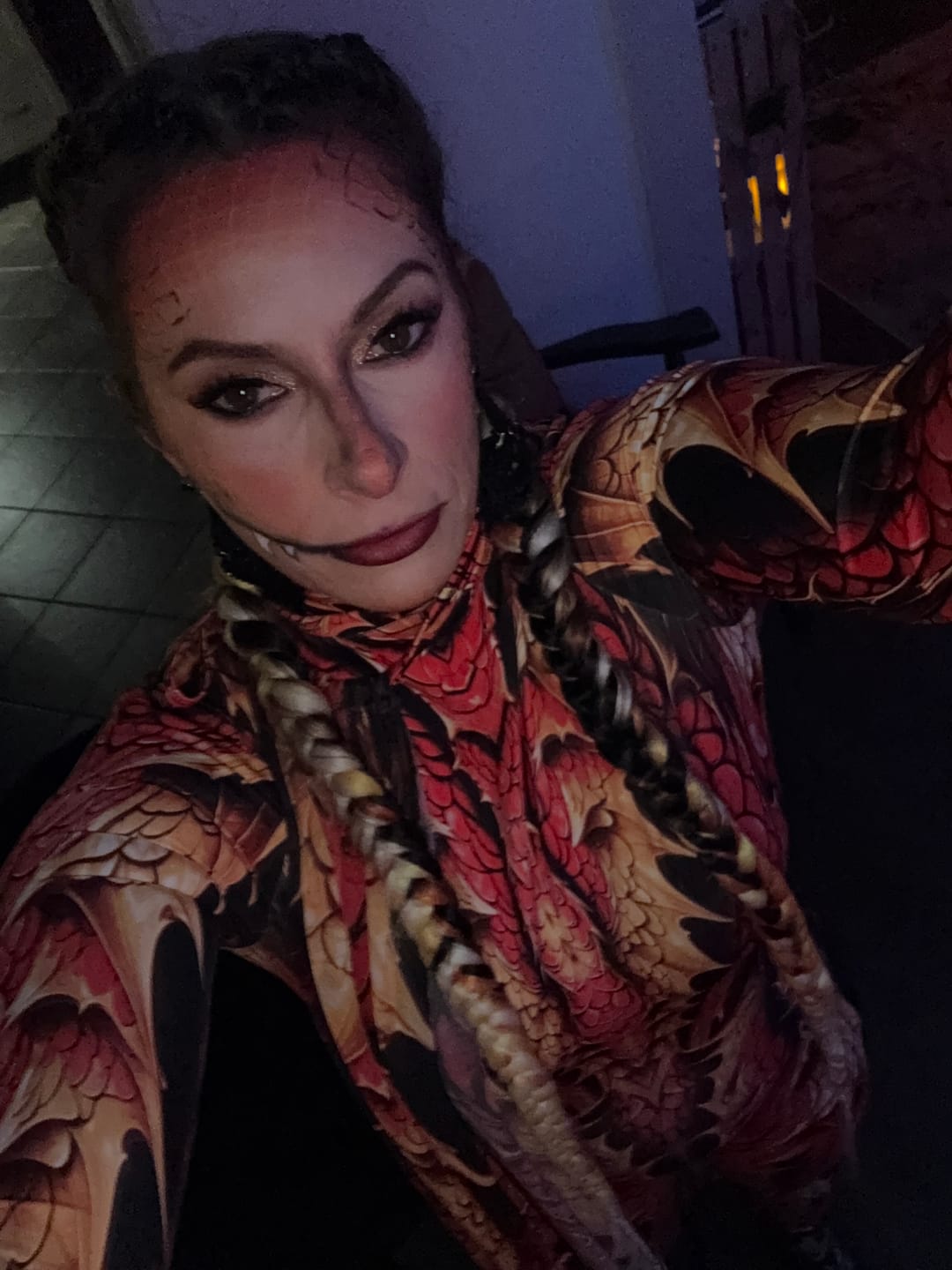 Customer photo review of Crimson Dragon Costume With Wings