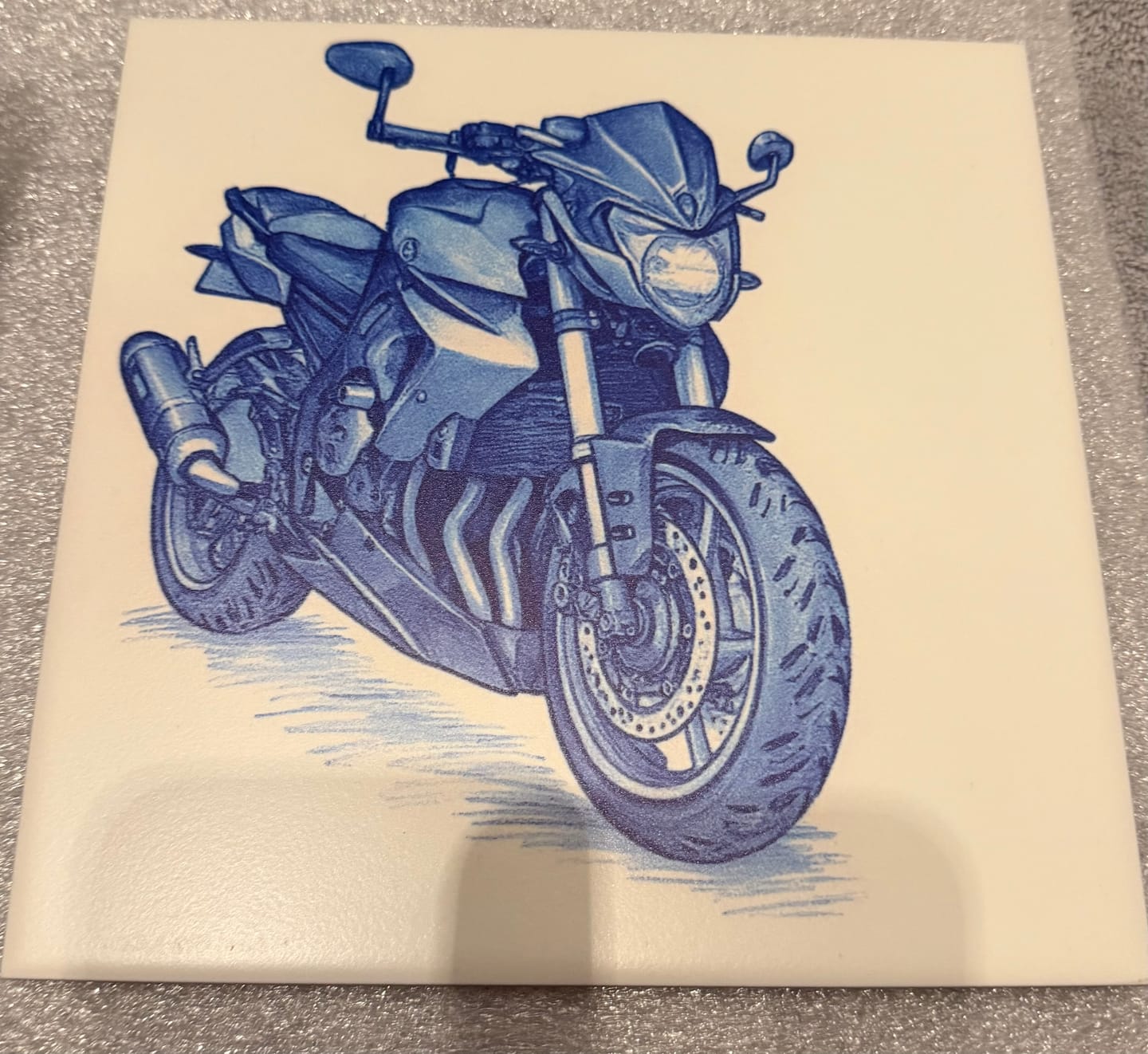 Customer photo review of Delfts Blauw tegeltje bedrukken met eigen motor