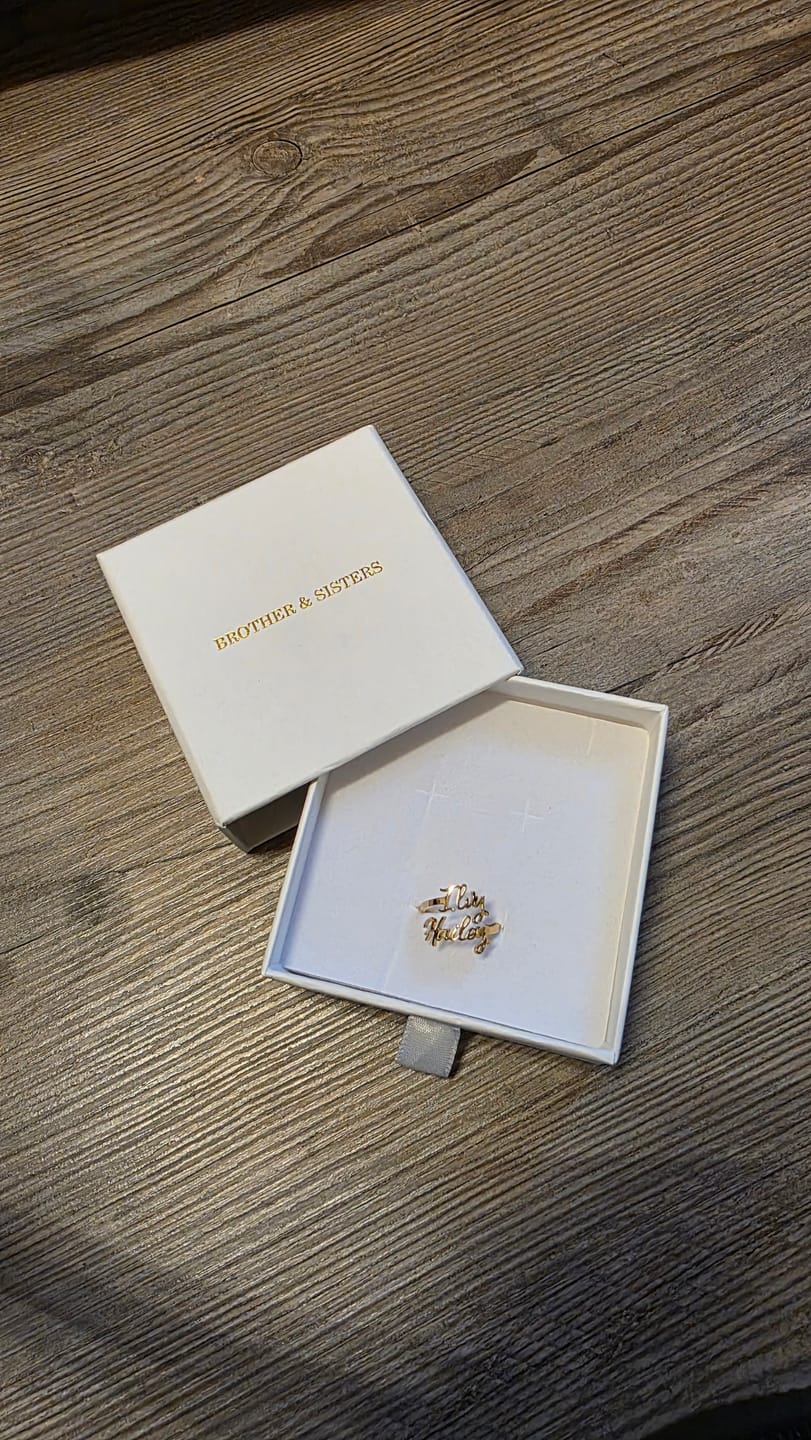Customer photo review of Double Name Adjustable Ring