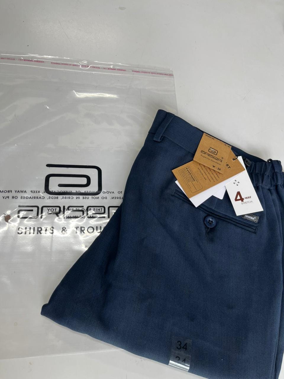 Customer photo review of Flexi Fit - Ink Blue Stretchable Formal Trousers For Men | Ariser