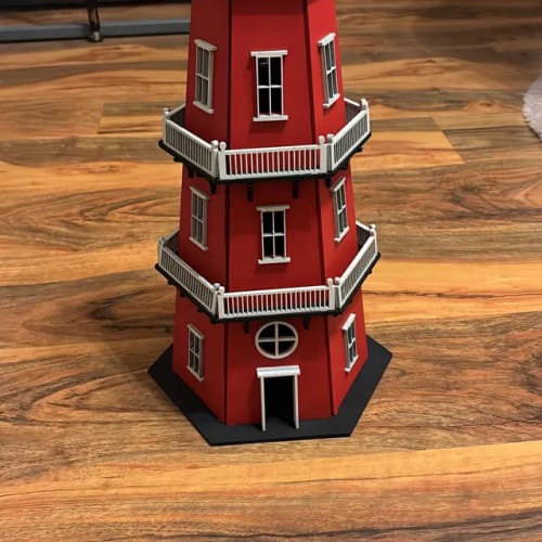 Customer photo review of Wooden lighthouse laser cut svg file