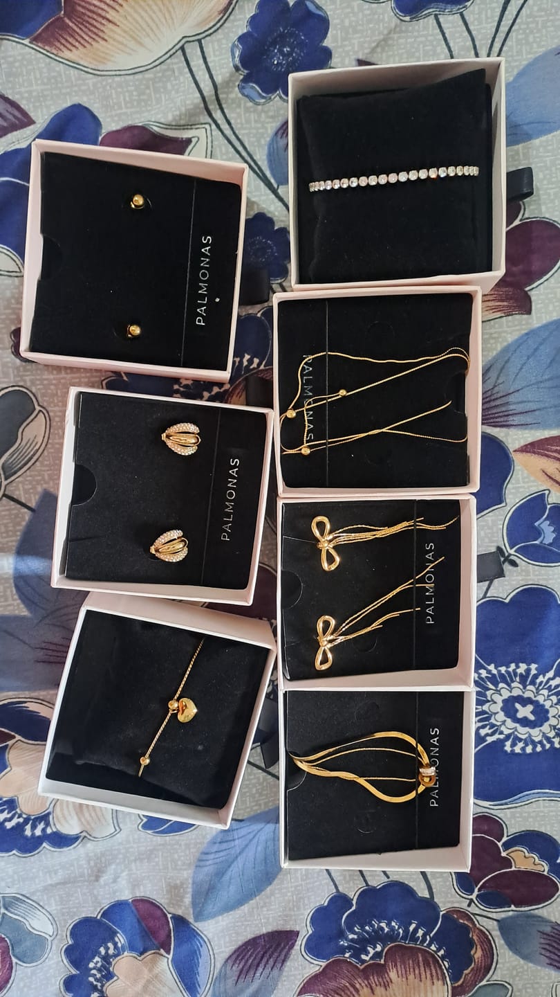 Customer photo review of Radiant Gold & Crystal Luxe Earrings
