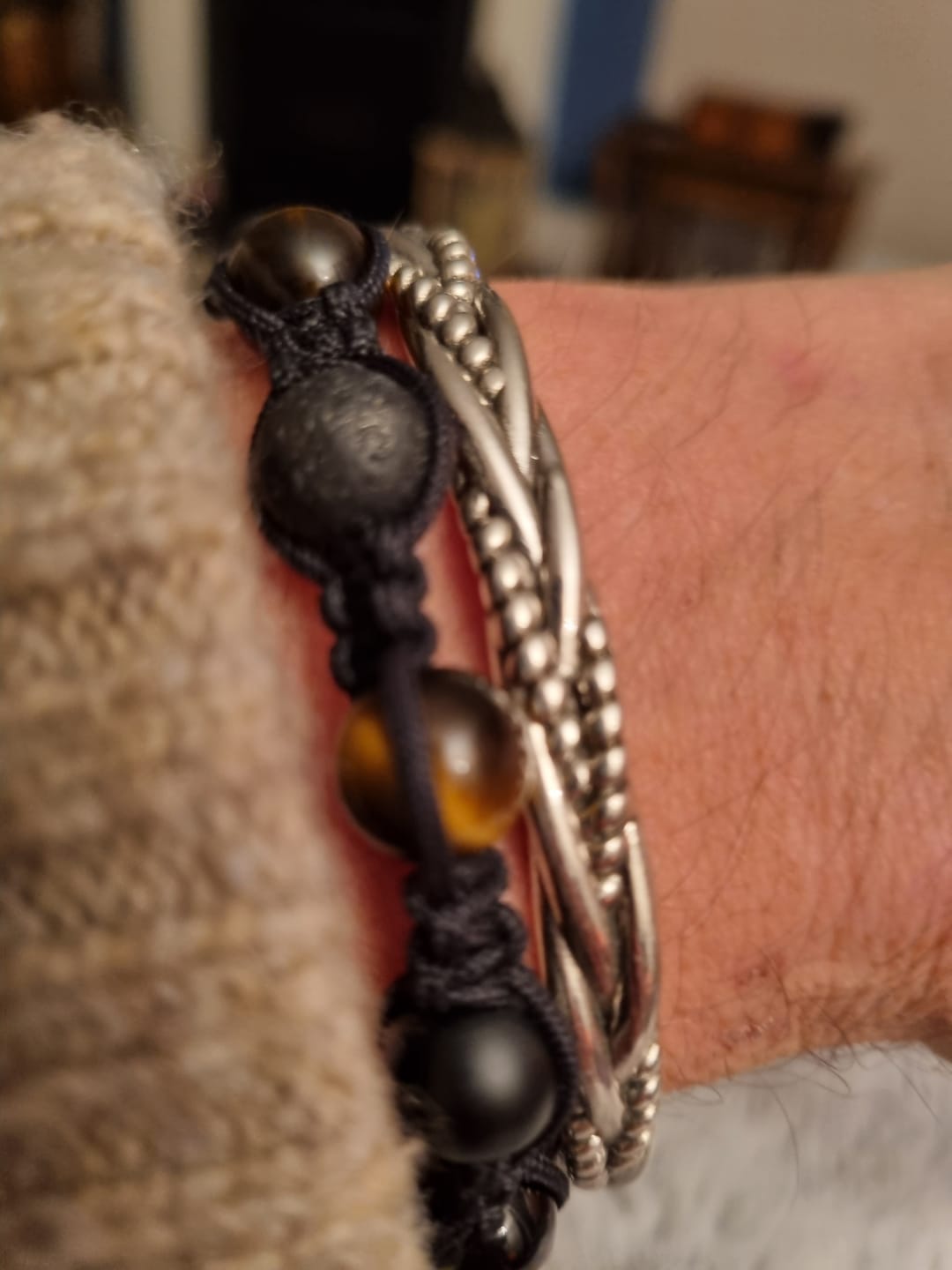 Customer photo review of Buddha Stones Viking Style Twisted Braided Pattern Copper Balance Bracelet