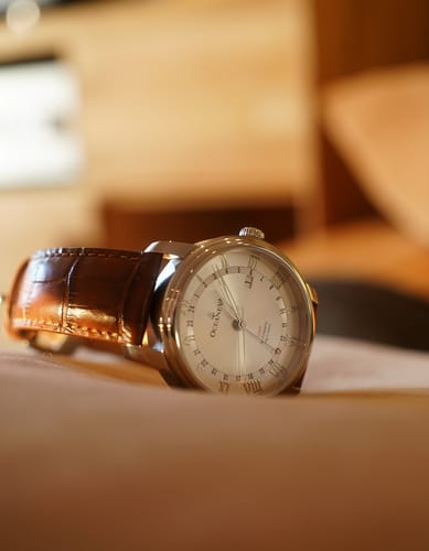 Customer photo review of Oceaneva Men's OceanTrek GMT Automatic 200m Leather Silver Watch