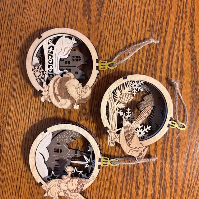 Customer photo review of Flexible Christmas characters ornaments 6 bundle laser cut svg file