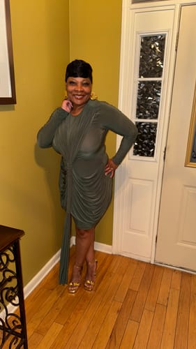 Customer photo review of Mel B Midi Dress (Olv)
