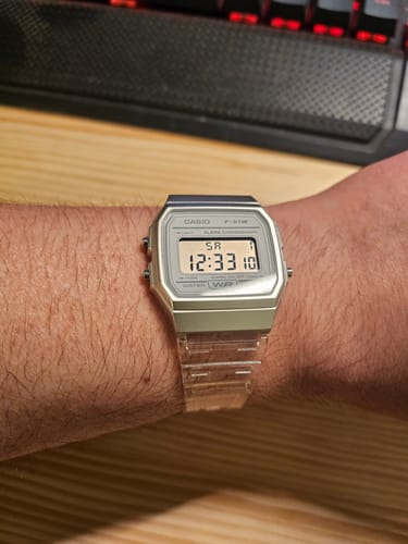 Customer photo review of Reloj Casio Vintage F-91WS-7DF Plateado Blanco Transparente