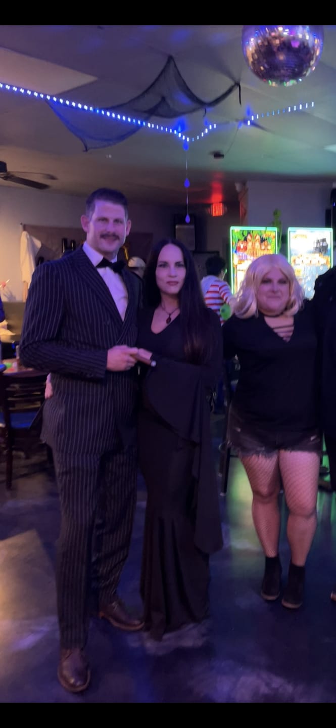 Customer photo review of Morticia Puddle Train Gown Dress